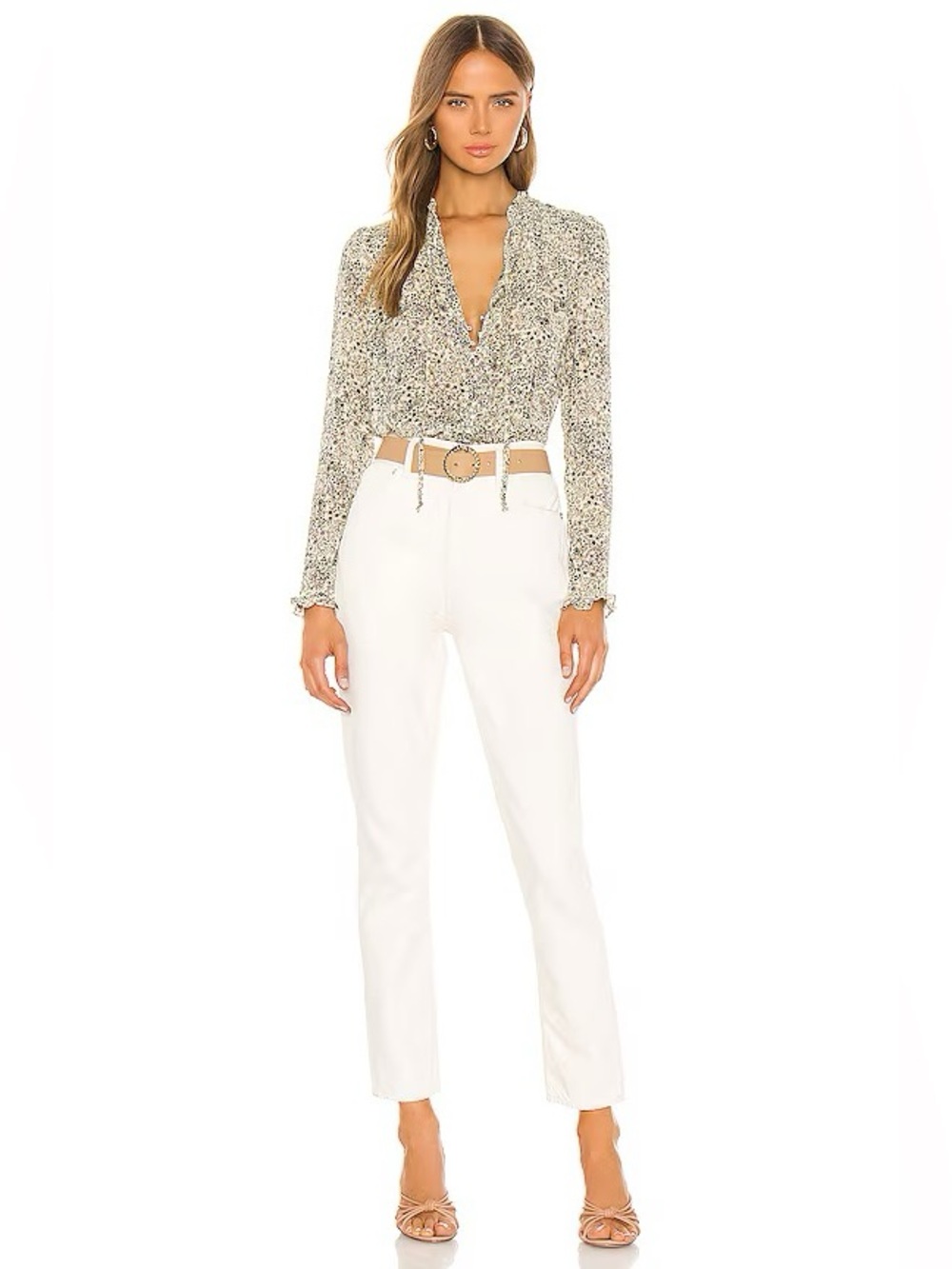 Free People Lela Blouse Honeydew Boho Flowy Lightweight Top Women Size L